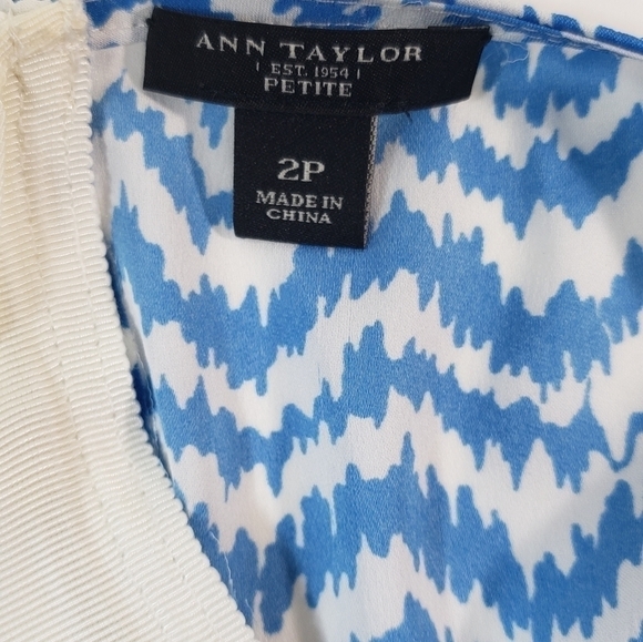 Ann Taylor Petite Blue & White Blouse - Picture 6 of 6